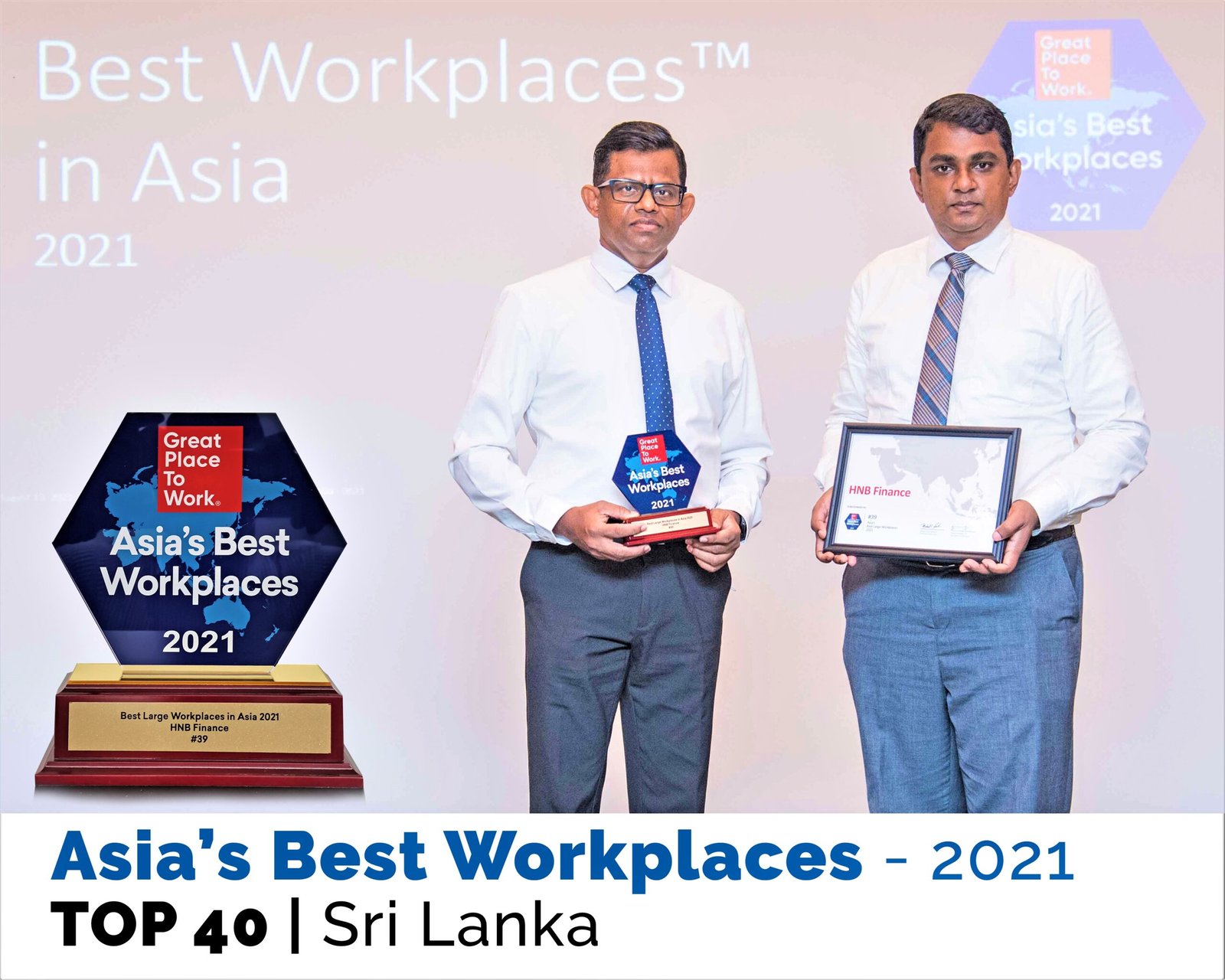HNB FINANCE PLC දෙවැනි වරටත් , ආසියාවේ සේවය කිරීමට සුදුසු විශිෂ්ටතම විශාල සමාගම් (Asia’s Best Large Workplaces) අතරට