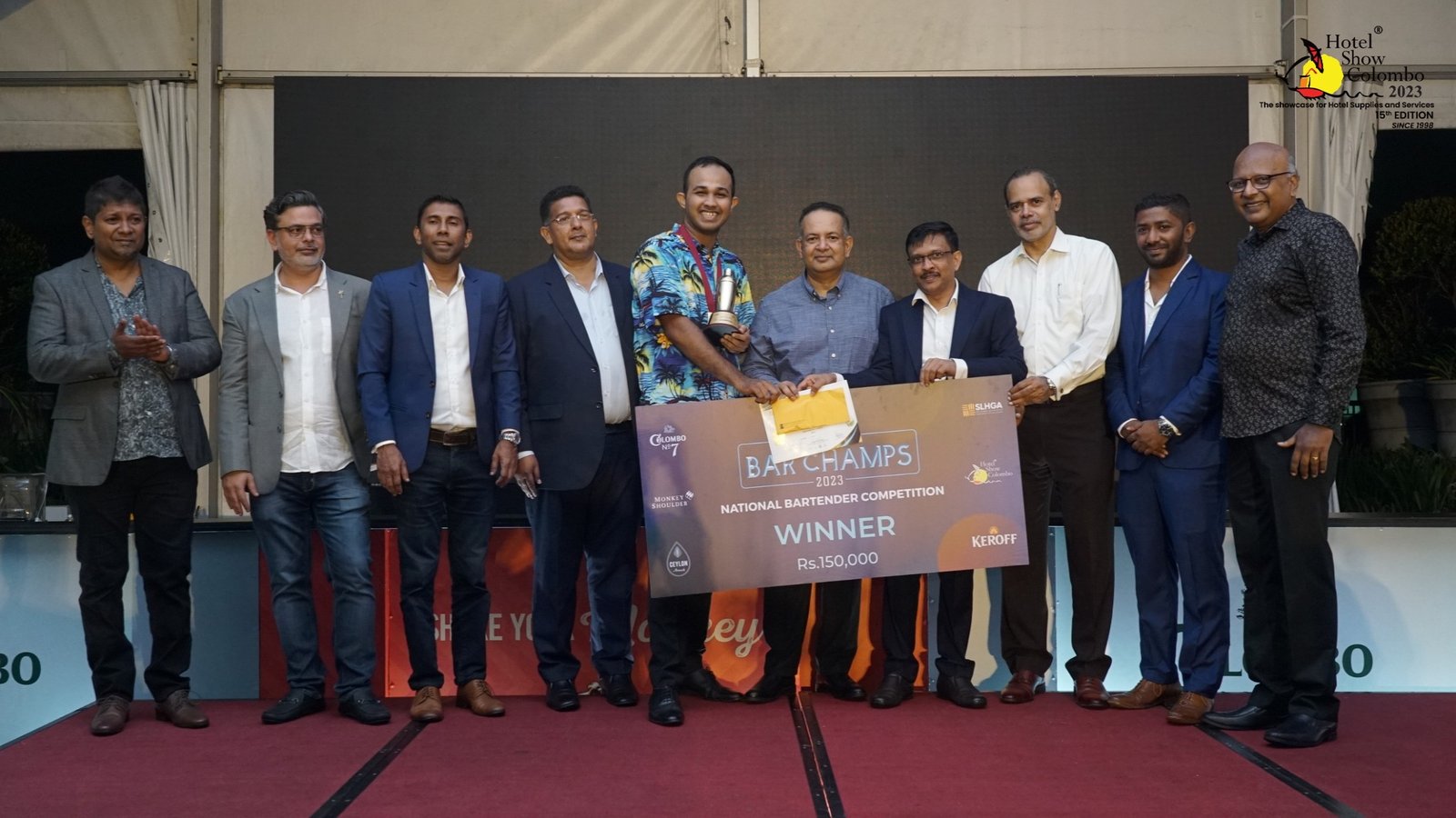 Shan Hussain Crowned Bar Champ 2023 at the Hotel Show in Colombo,Representing Uga Residence