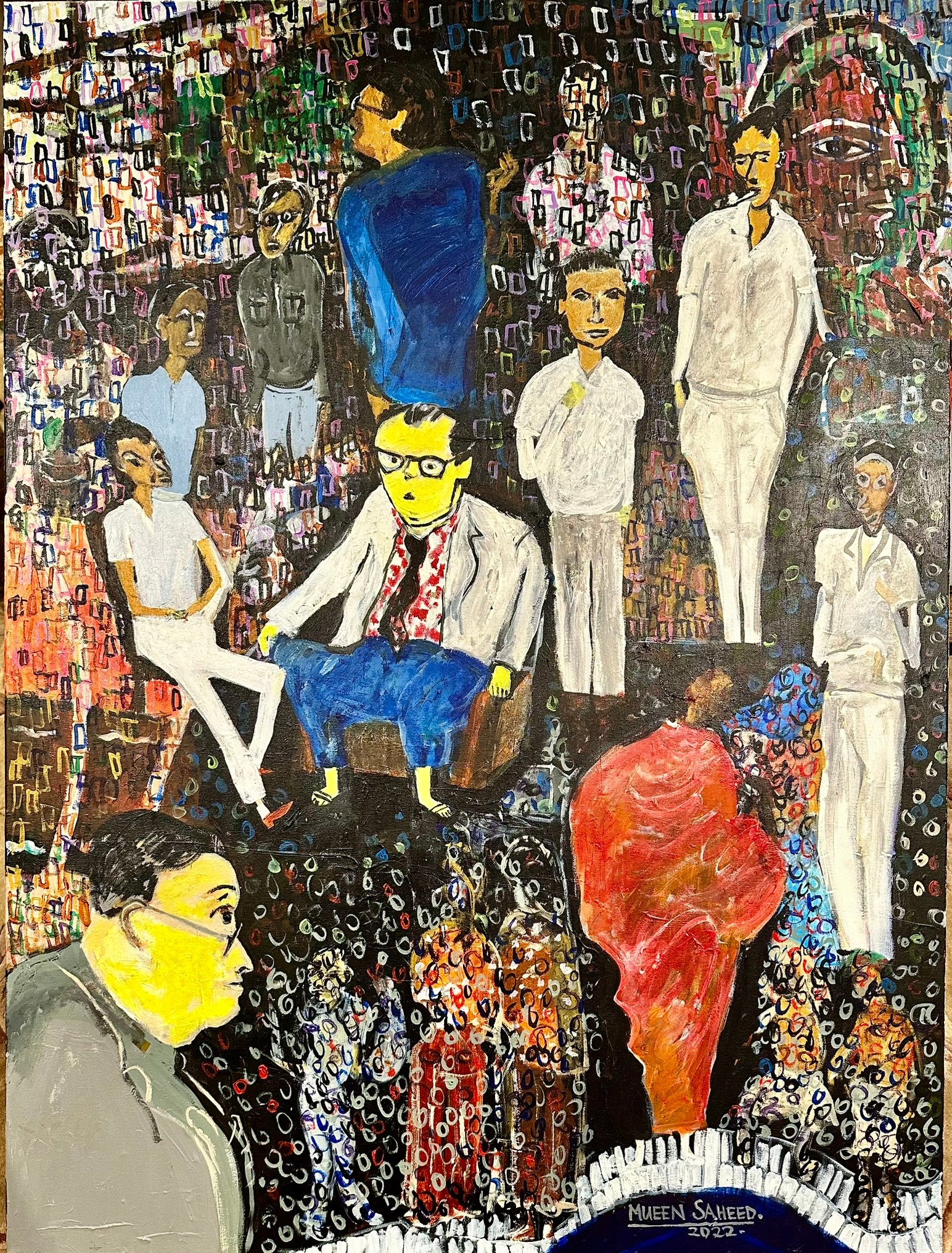 Two Paintings of the ’43 Group Artist Mueen Saheed’s pay tribute to the iconic caricature portrayal of a movement that defined an era