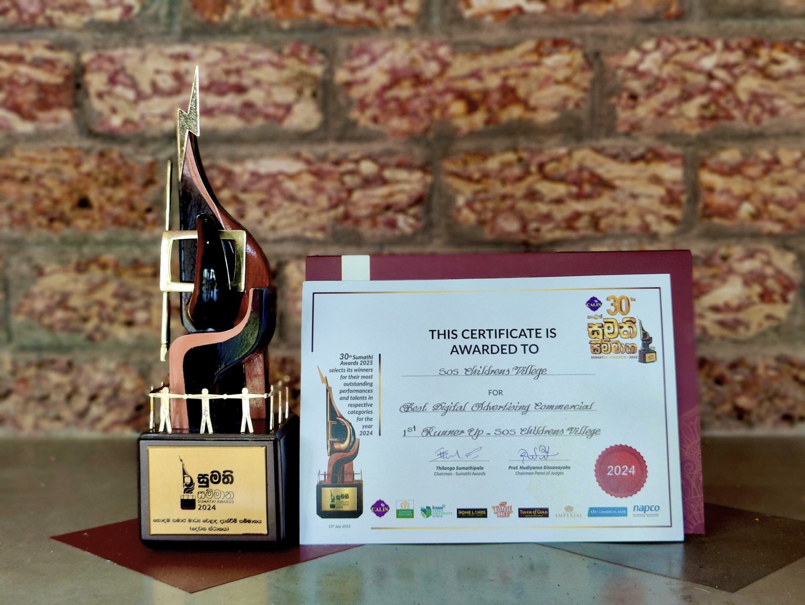 இலங்கை SOS சிறுவர் கிராமங்களின் குழந்தைகள் பாதுகாப்பு வீடியோவுக்கு 30 ஆவது சுமதி விருதுகளில் கௌரவிப்பு