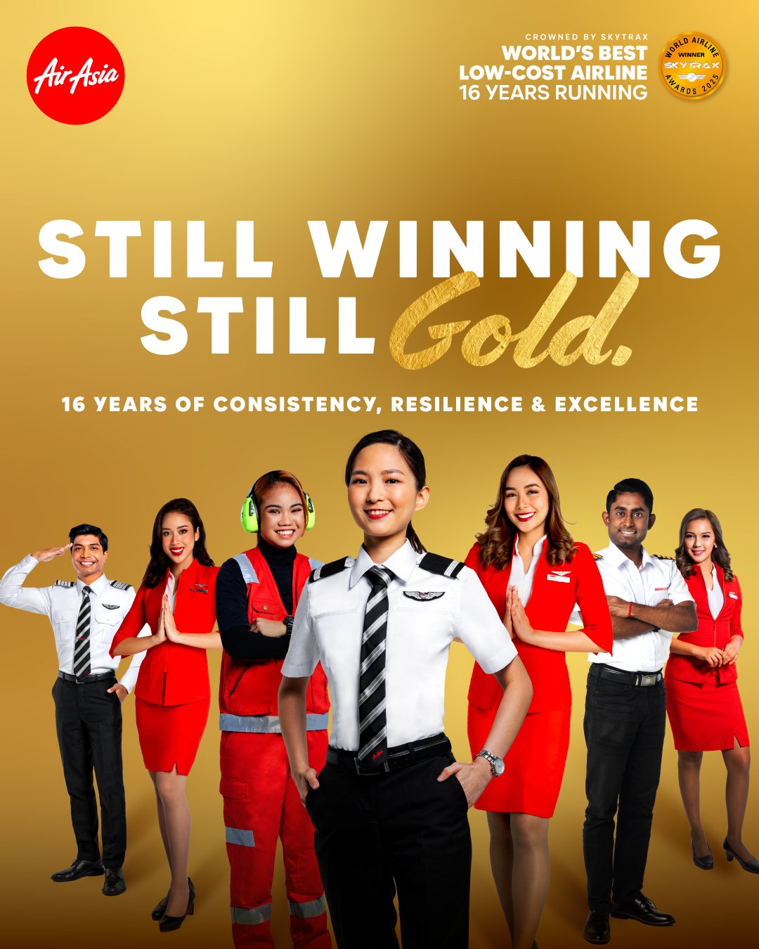 AirAsia Wins World’s Best Low-Cost Airline for 16th Consecutive Year at the Skytrax World Airline Awards 2025