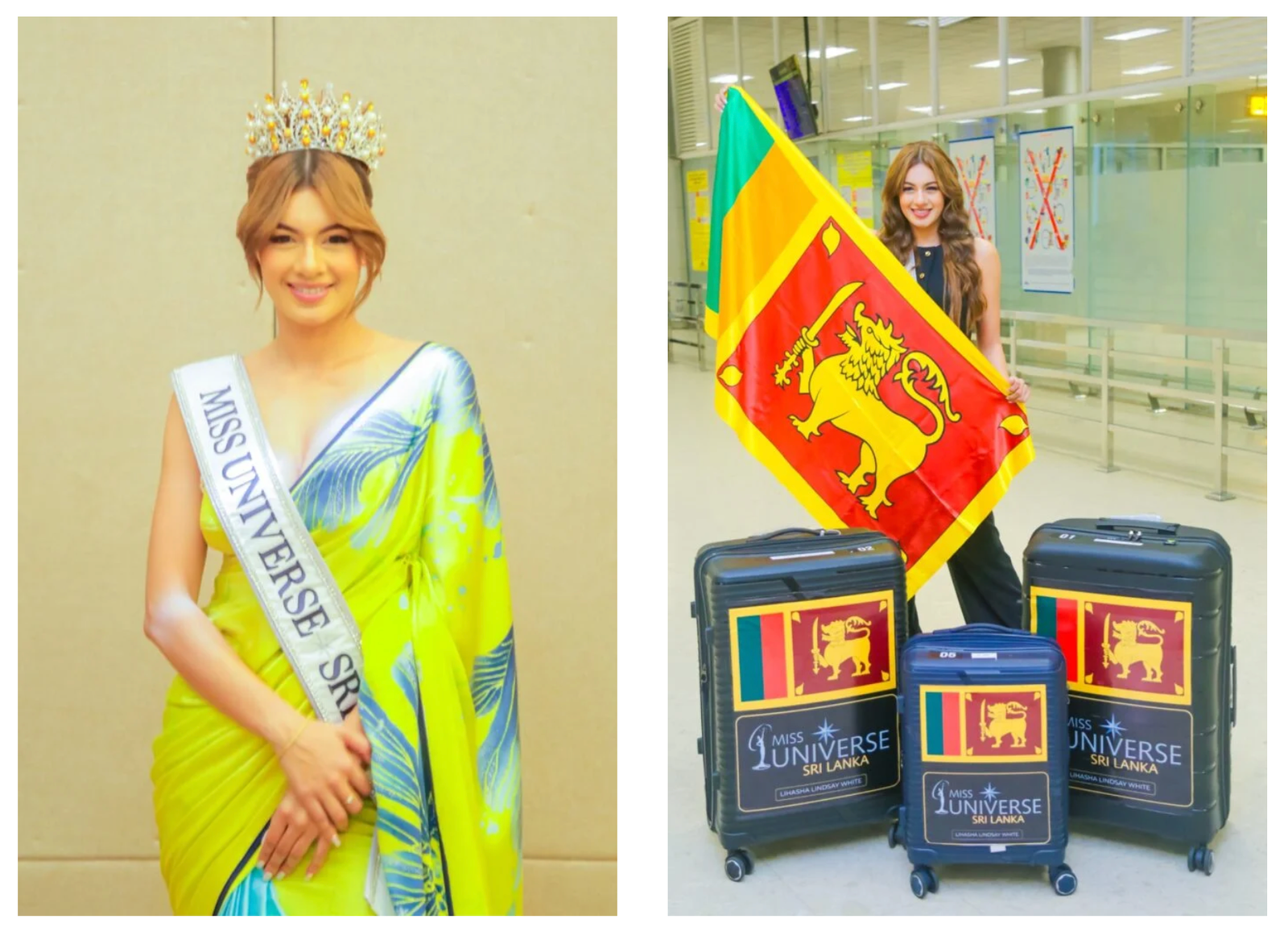 Miss Universe Sri Lanka 2025 Lihasha Lindsay White Departs for Bangkok to Represent Sri Lanka at Miss Universe 2025